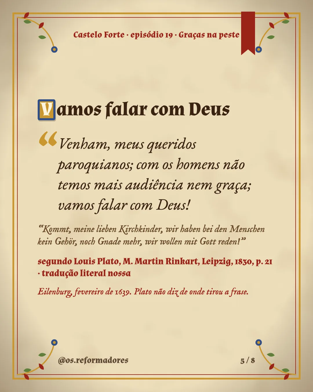 Cartão 5 do resumo de Graças na peste