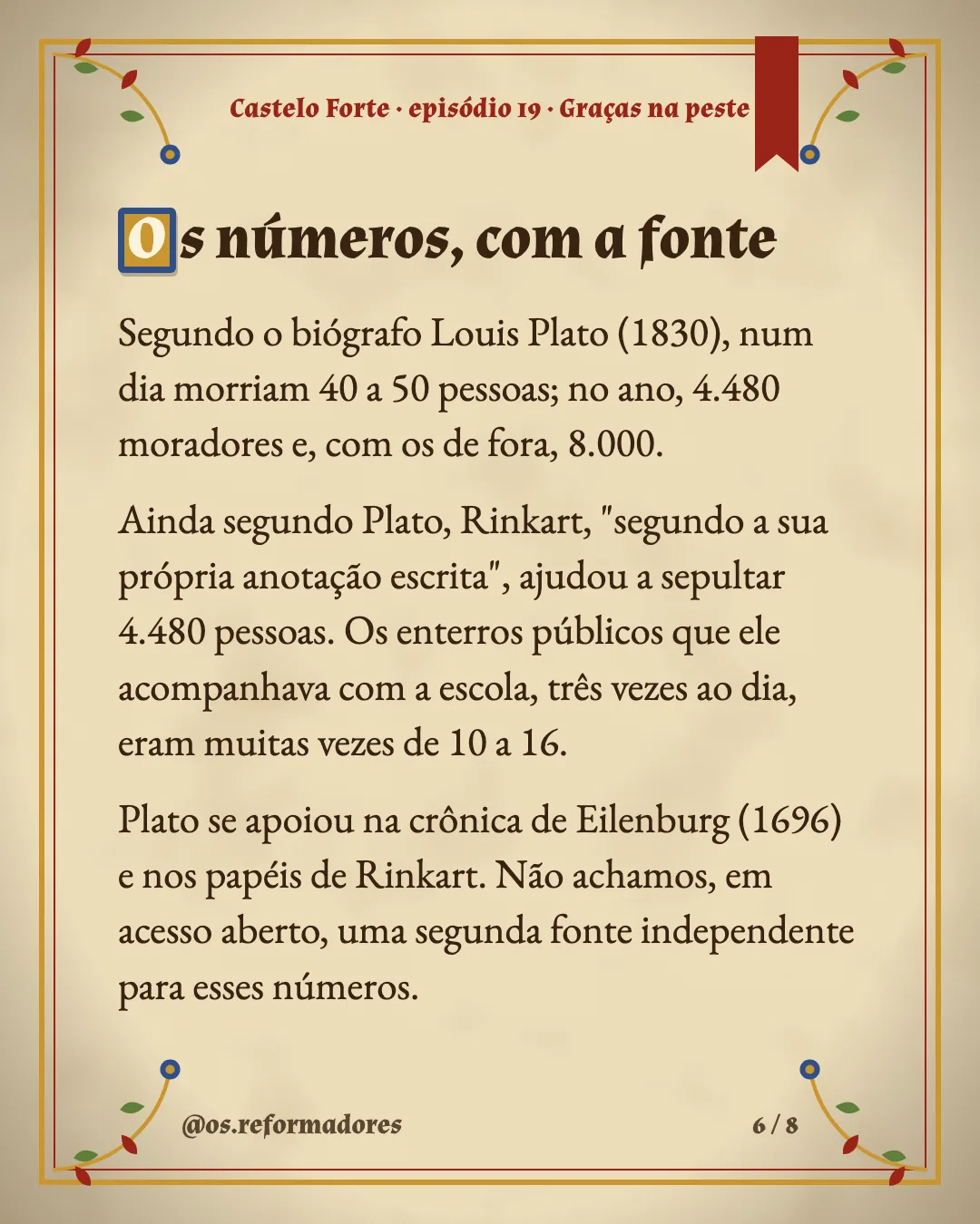 Cartão 6 do resumo de Graças na peste