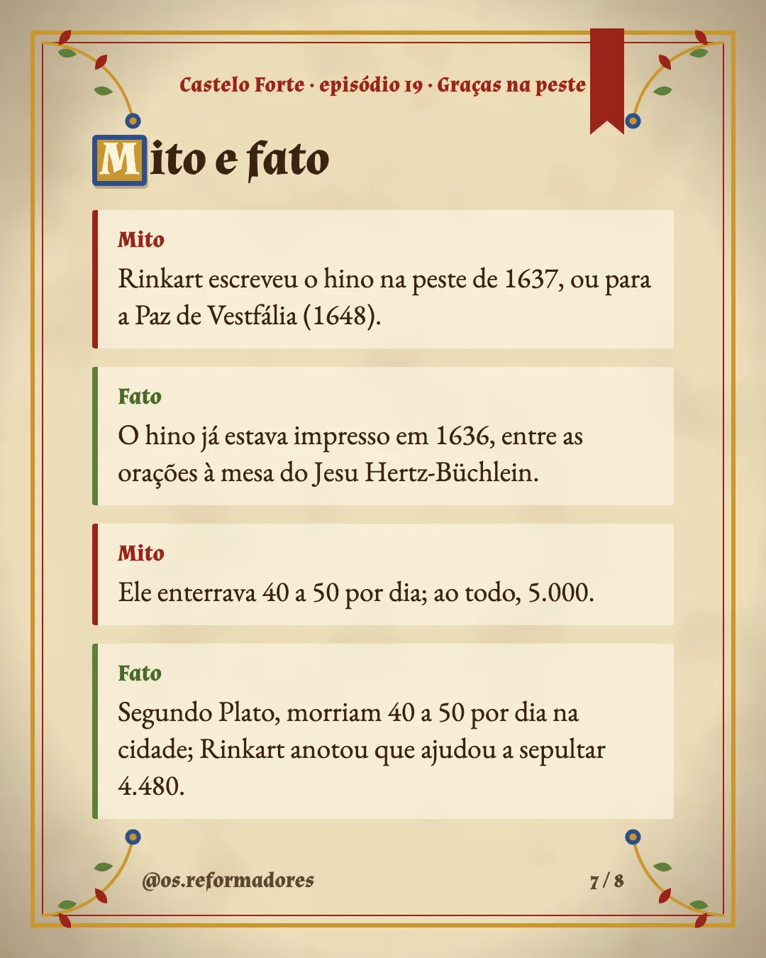 Cartão 7 do resumo de Graças na peste