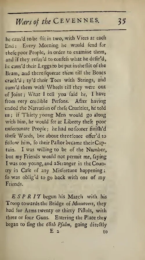 Jean Cavalier, Memoirs of the Wars of the Cevennes, Londres, 1726 · Duke University · Domínio público.