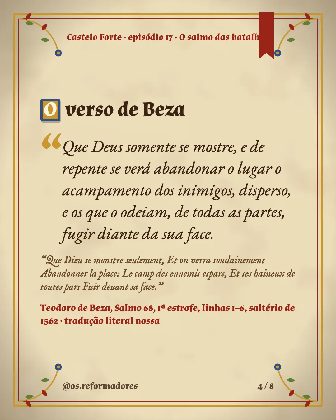 Cartão 4 do resumo de O salmo das batalhas