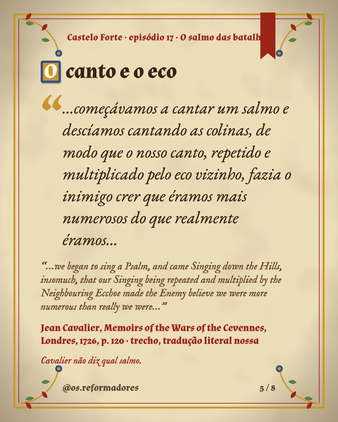 Cartão 5 do resumo de O salmo das batalhas