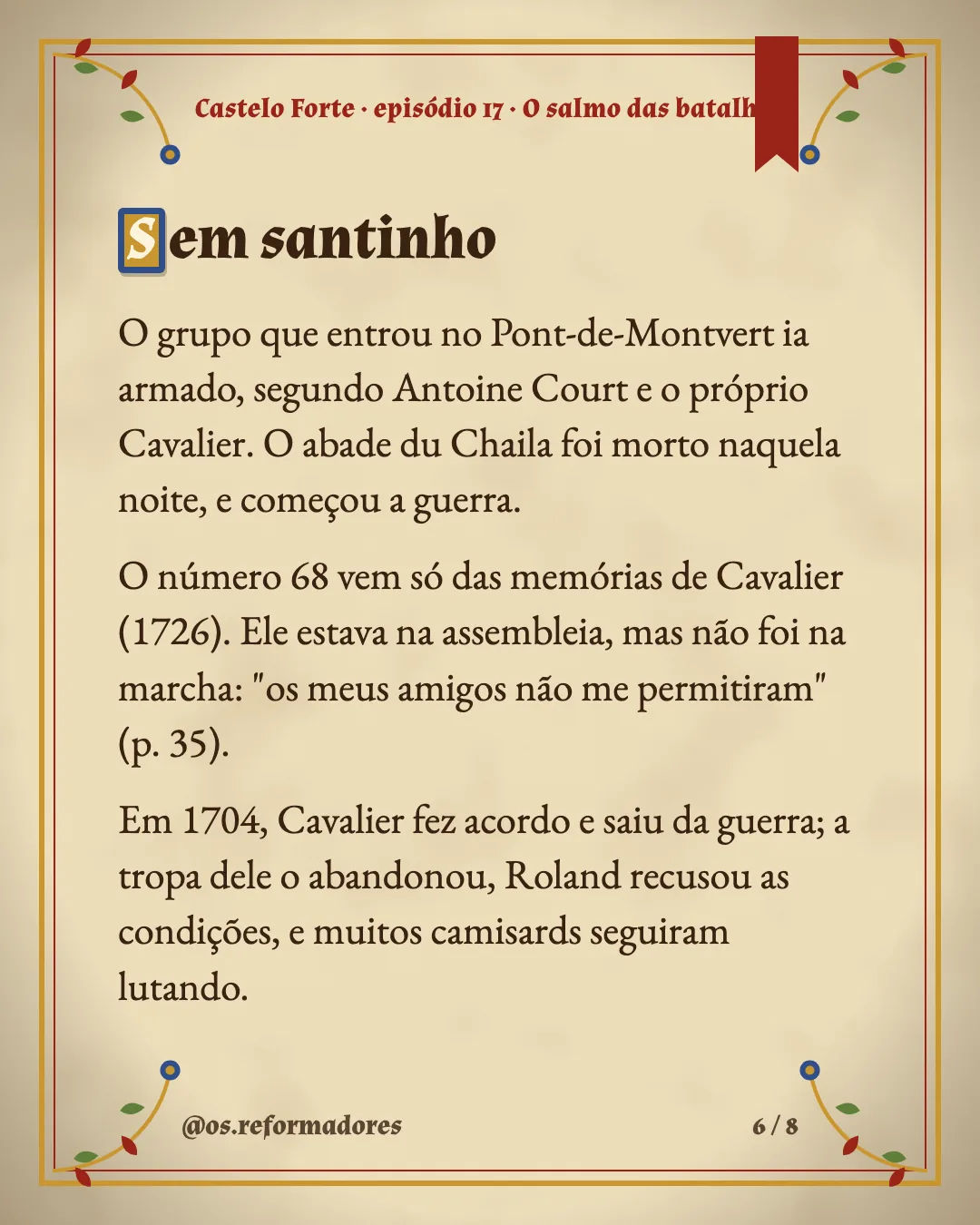 Cartão 6 do resumo de O salmo das batalhas