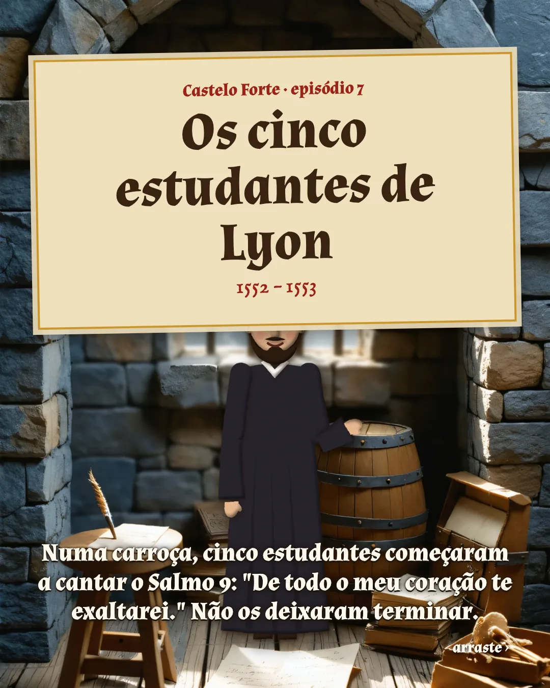 Cartão 1 do resumo de Os cinco estudantes de Lyon