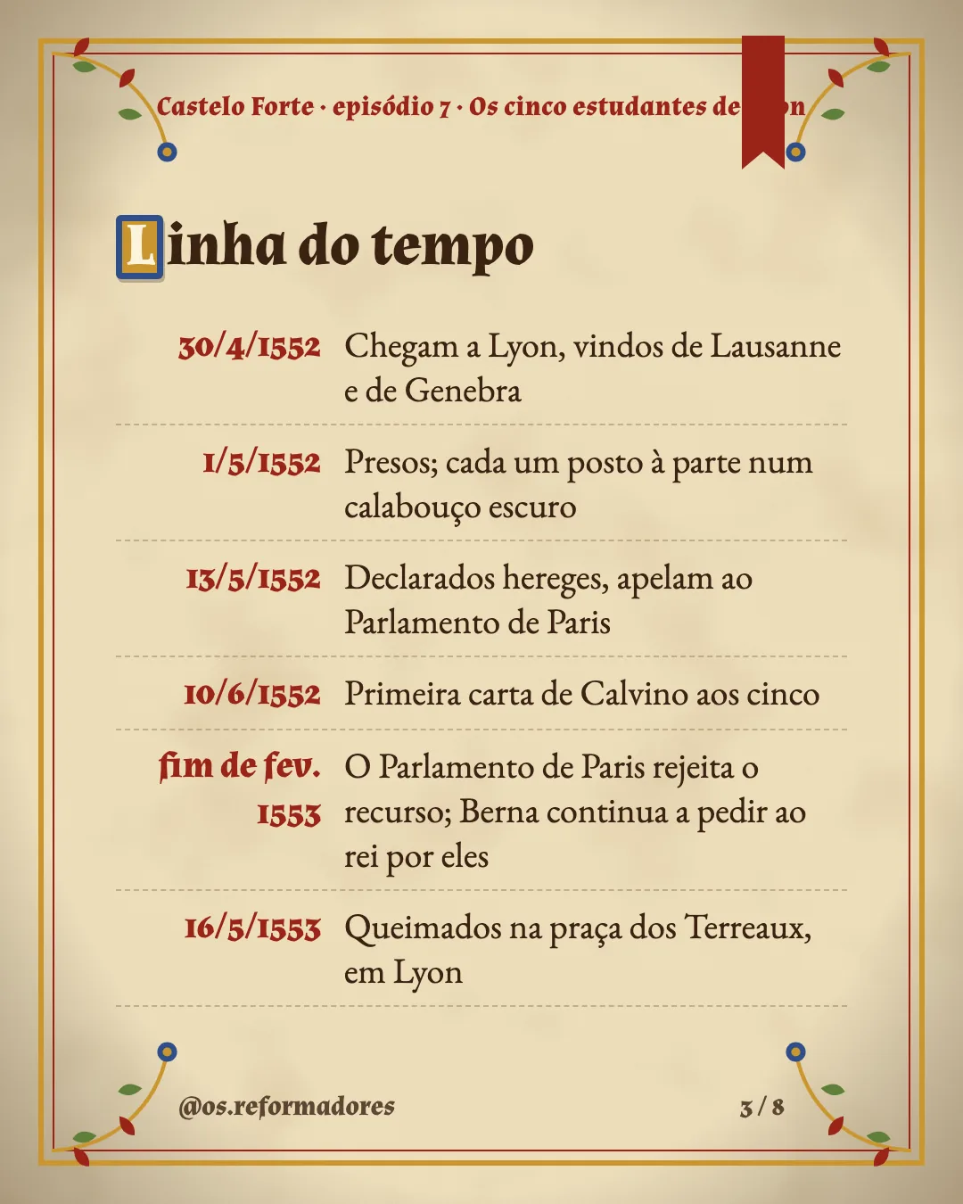 Cartão 3 do resumo de Os cinco estudantes de Lyon