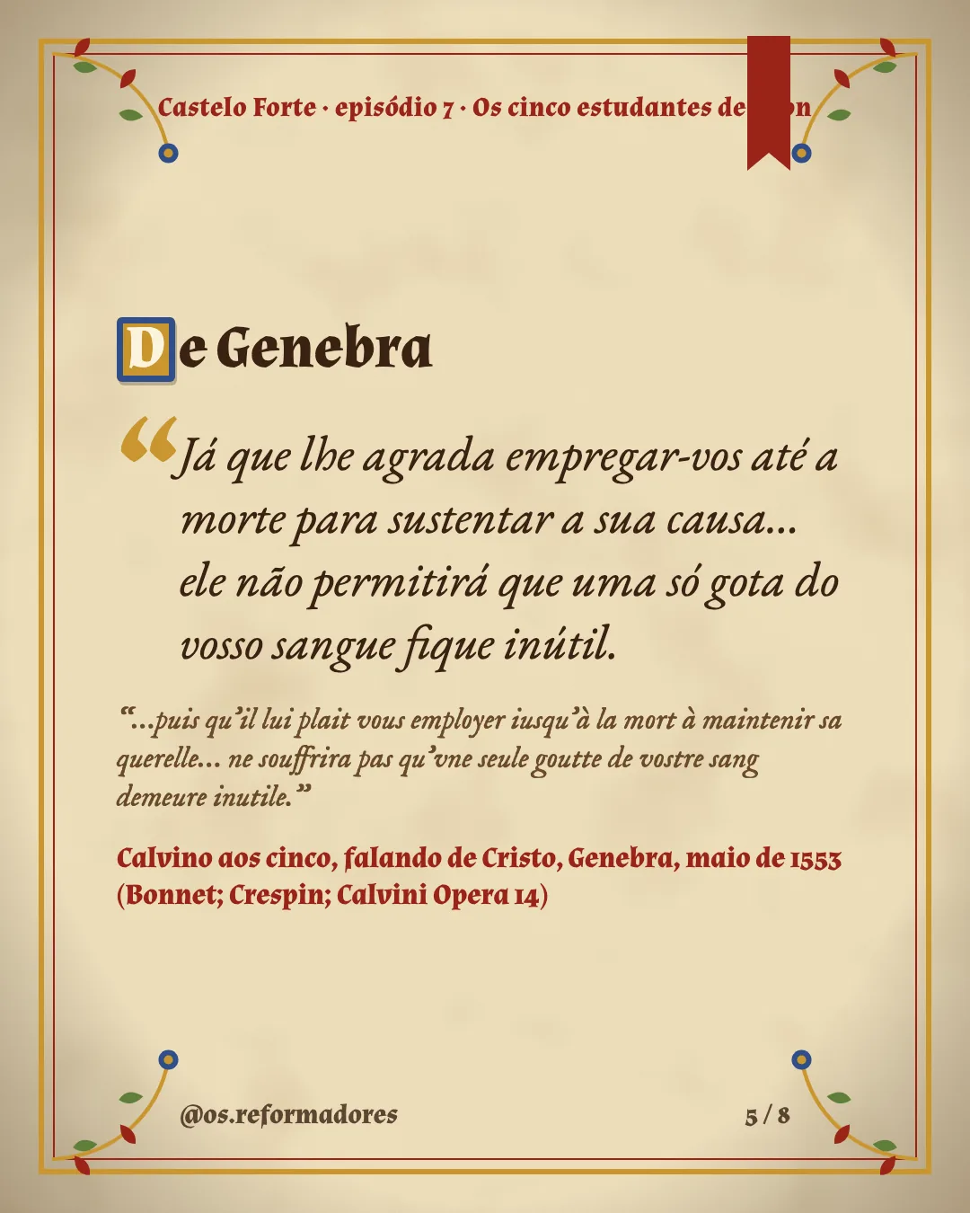 Cartão 5 do resumo de Os cinco estudantes de Lyon