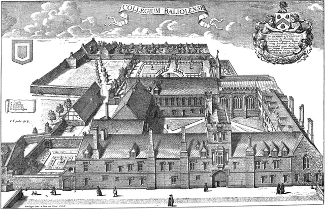 Balliol College. David Loggan, 1675 · Domínio público.