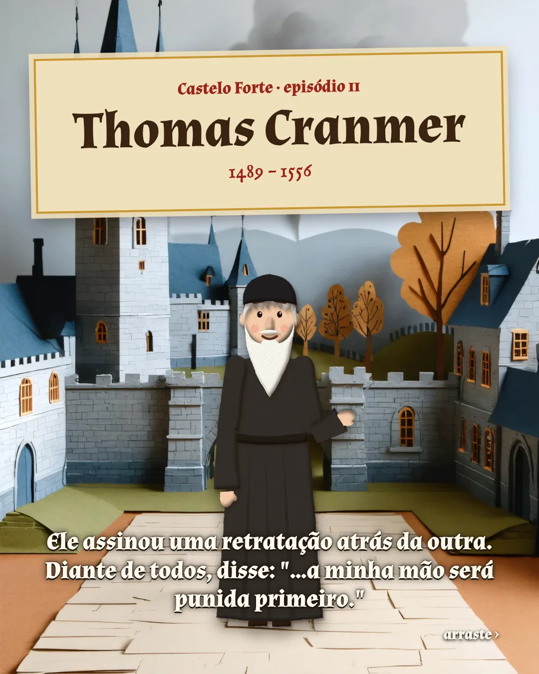 Cartão 1 do resumo de Thomas Cranmer