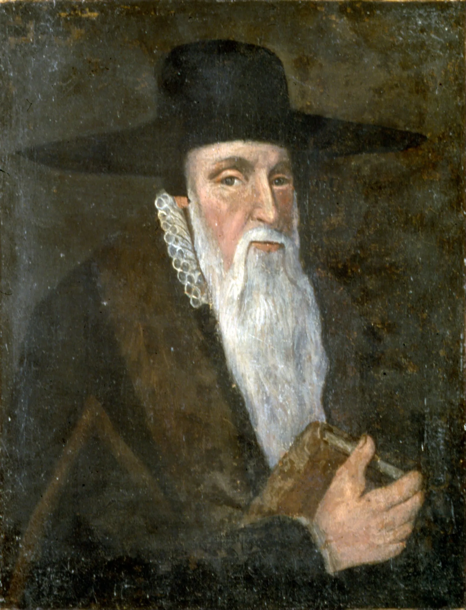 Teodoro de Beza, escola britânica, retrato com a inscrição 1605, Google Art Project. Domínio público.