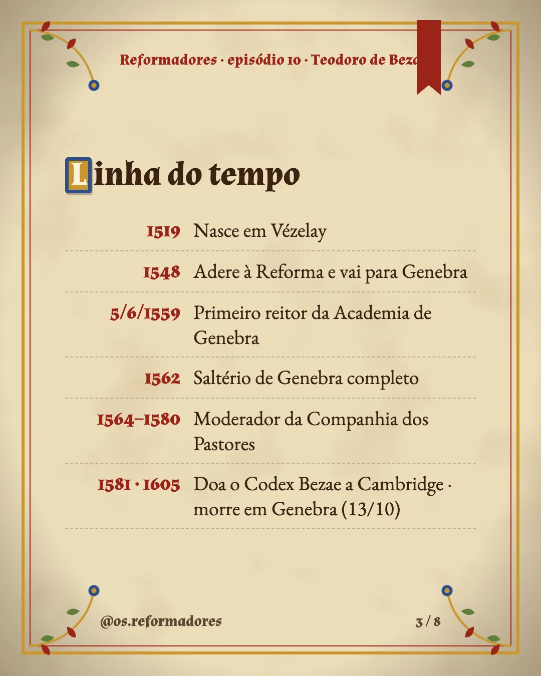Cartão 3 do resumo de Teodoro de Beza