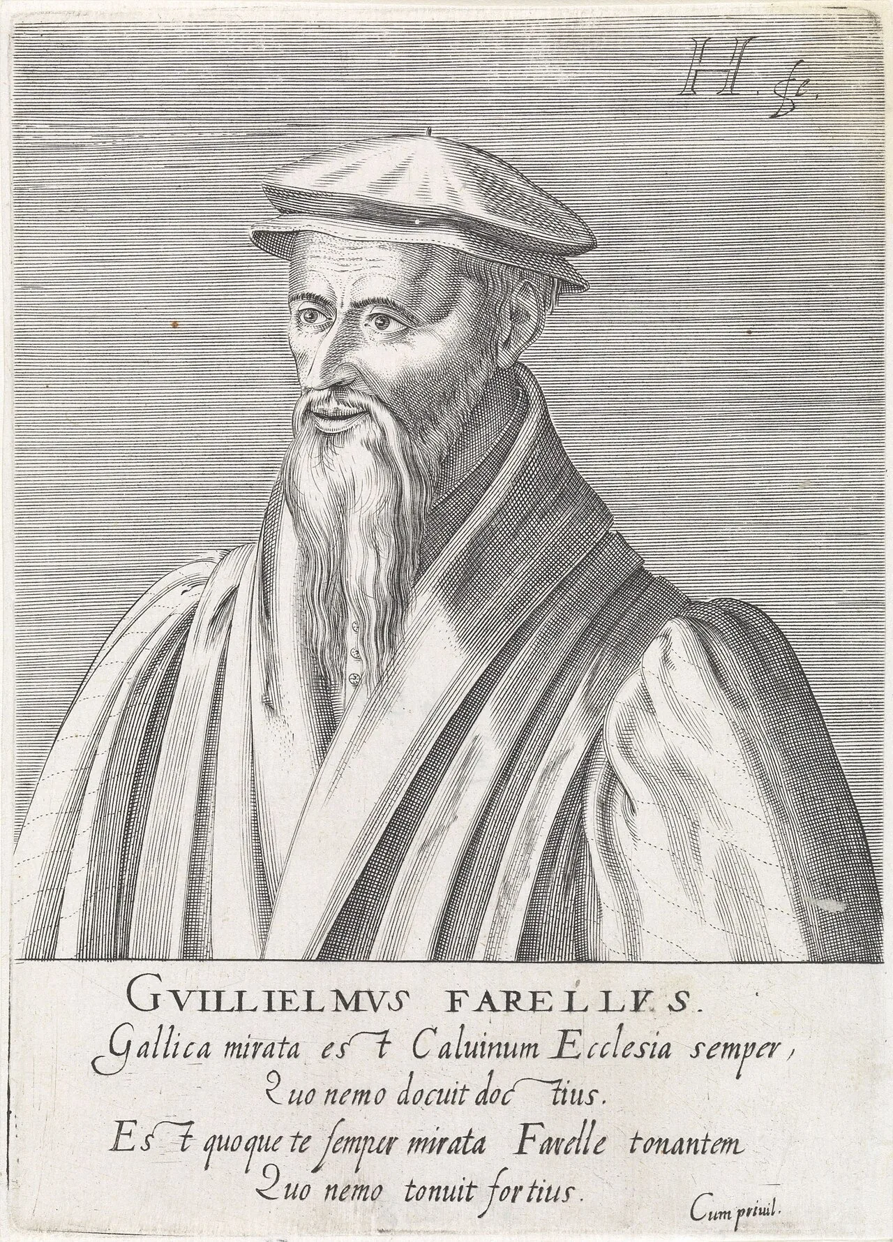 Retrato de Guillaume Farel, série Icones virorum... (1599), Rijksmuseum, Amsterdã. CC0.