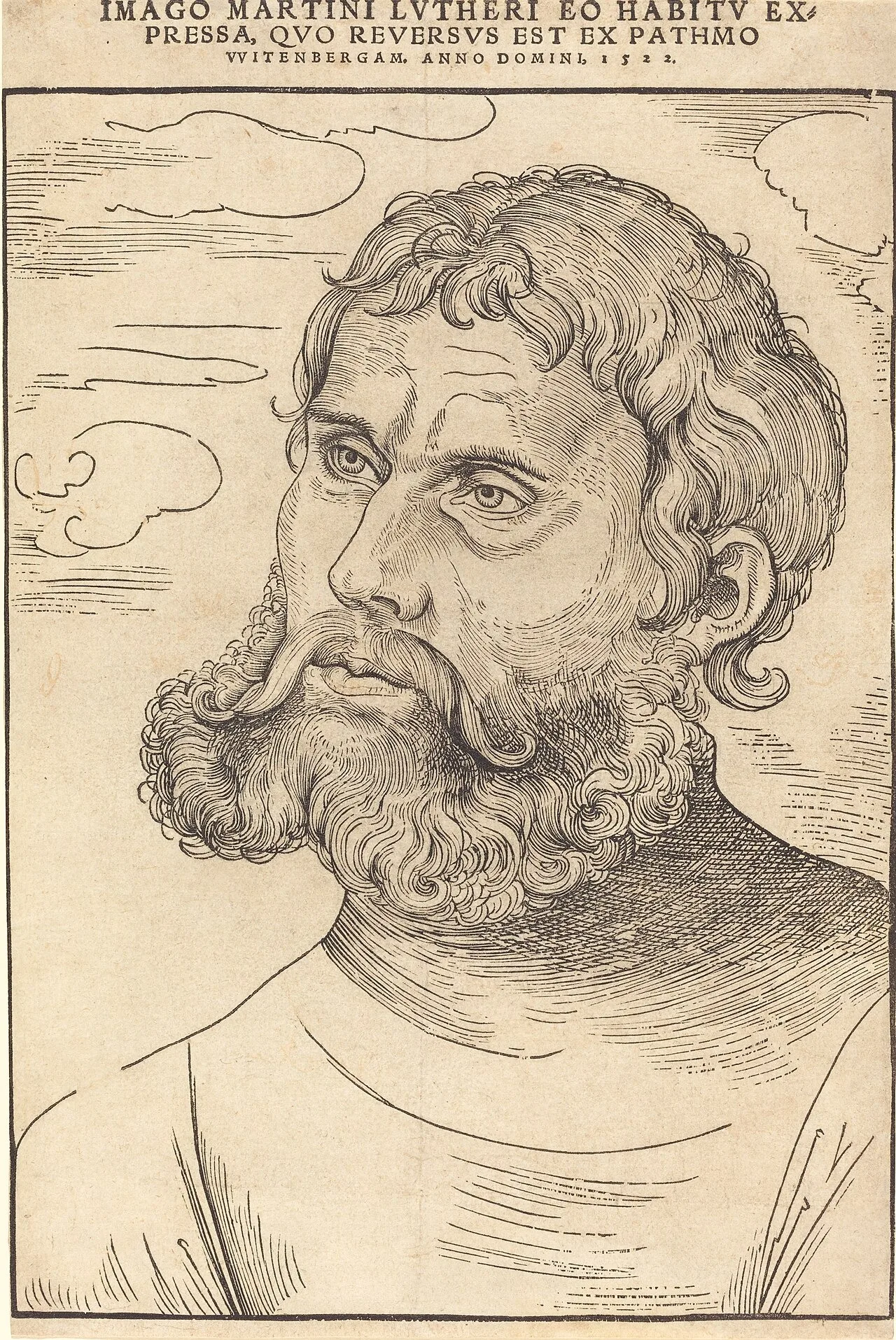 Lucas Cranach, o Velho, Lutero como Junker Jörg, 1522. National Gallery of Art, Washington, CC0.