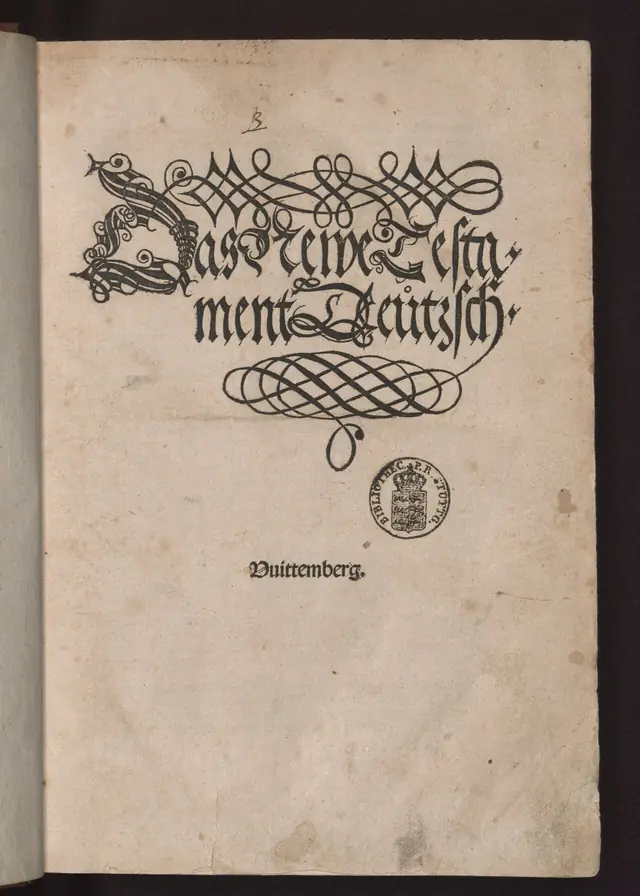 Das Newe Testament Deutzsch ("Bíblia de Setembro"), Wittenberg, 1522. Württembergische Landesbibliothek Stuttgart, via Wikimedia Commons, CC BY-SA 3.0.