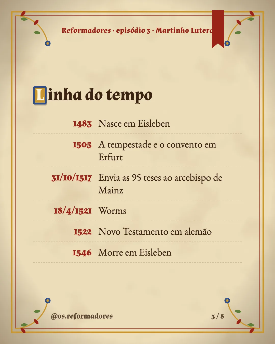 Cartão 3 do resumo de Martinho Lutero