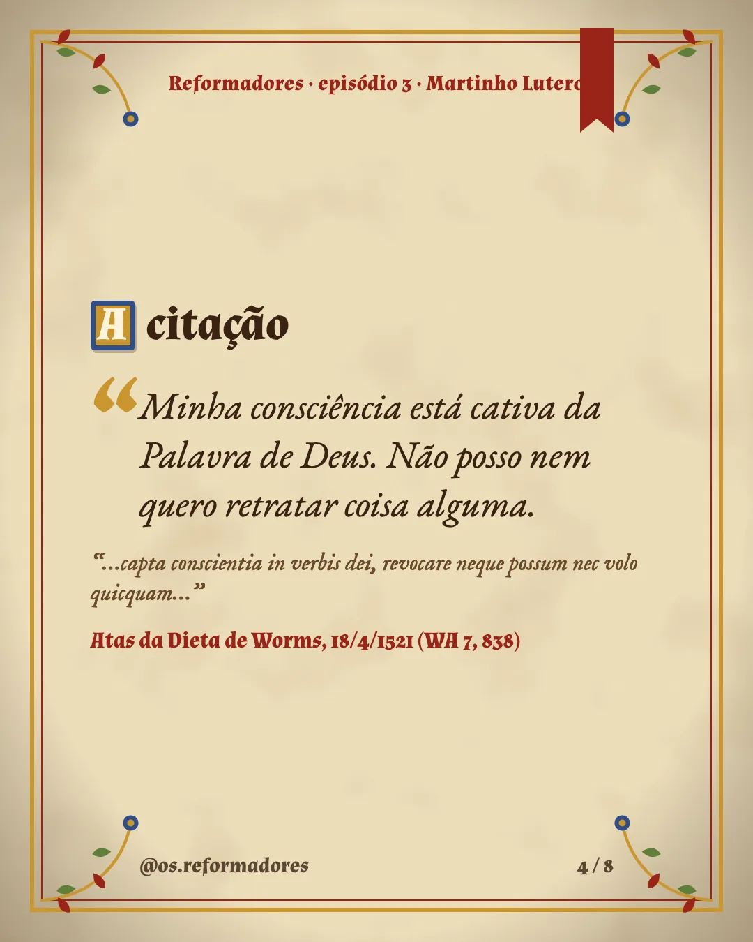 Cartão 4 do resumo de Martinho Lutero