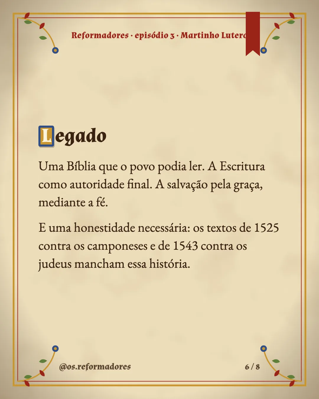 Cartão 6 do resumo de Martinho Lutero